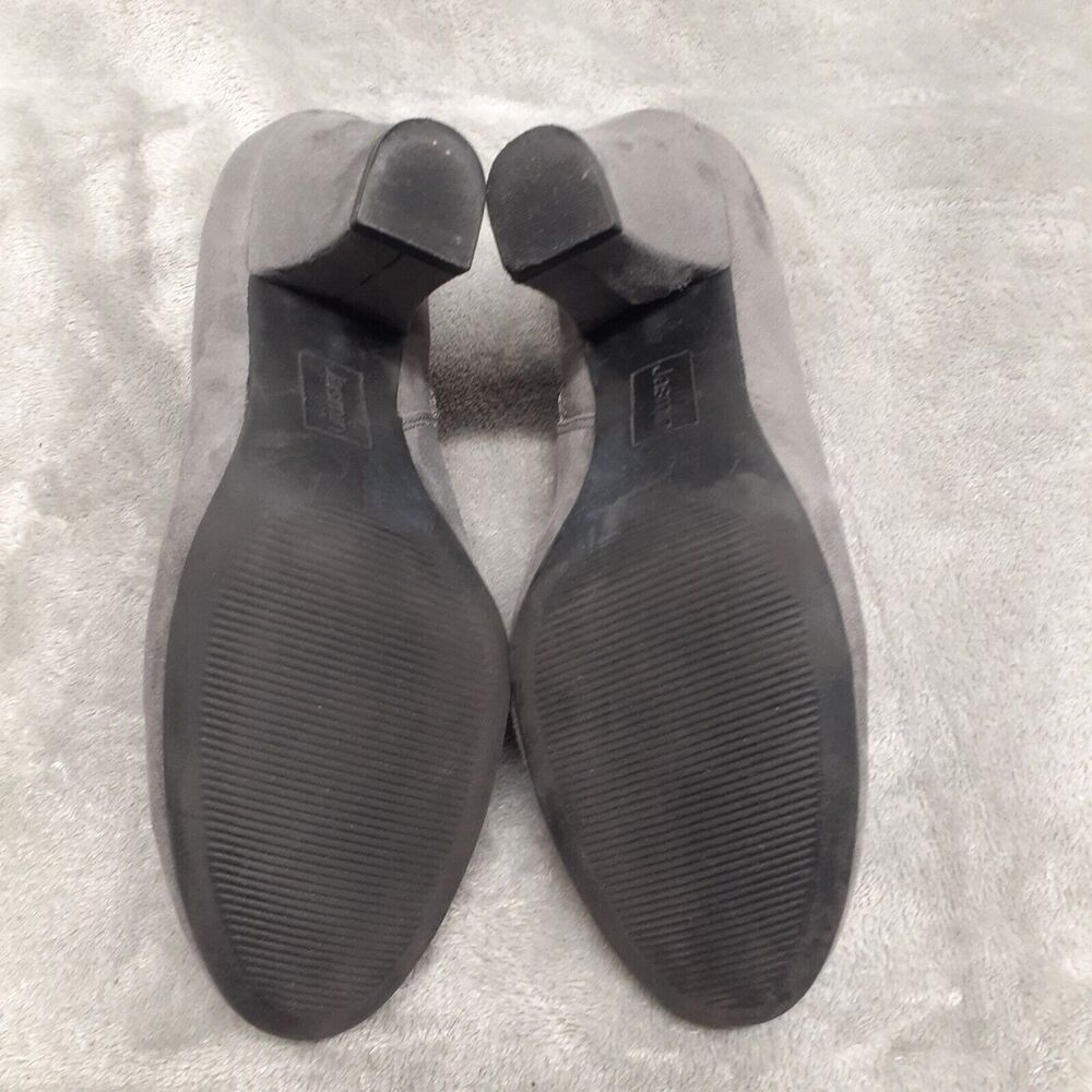 Jasmin Womens's Size 8 Arsenal Gray Stretch Cutout Chunky Booties Heels Zip - Picture 6 of 7
